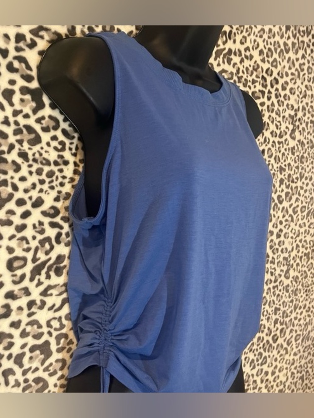 all in motion Blue Sleeveless Side-Ruched Tank Top